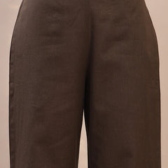 Stylum Women's Black Solid Hand Printed Mirror Work Cotton Flex A-Line Kurta Pant Set (KPBLACKSUN)