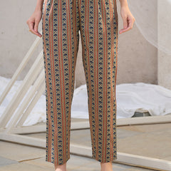 Stylum Women's Blue Ajrakh Printed Cotton Straight Kurta Pant Set (KPBLUEANJAW)