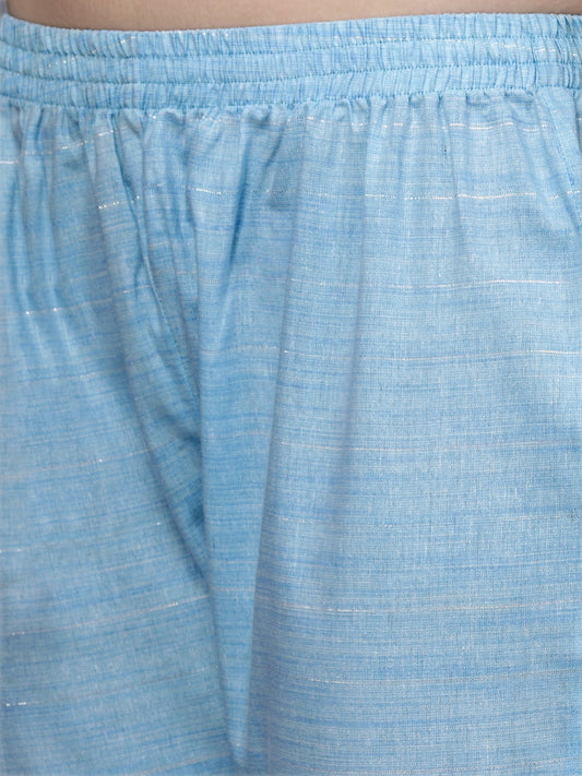 Stylum Women's Woven Design & Embroidered Cotton Blend Straight Kurta Pant Set (KPBRUNOSKY)