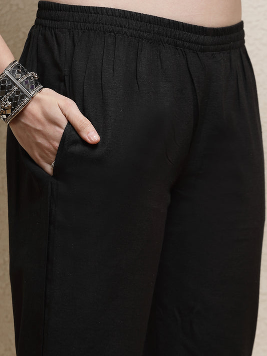 Stylum Women's Embroiderd Cotton Blend Straight Kurta Pant Set (KPCANIS)