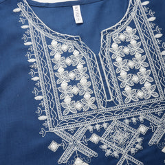 Stylum Women's Embroidered Cotton Blend Straight Kurta Pant Dupatta Set (KPDALTOZ)