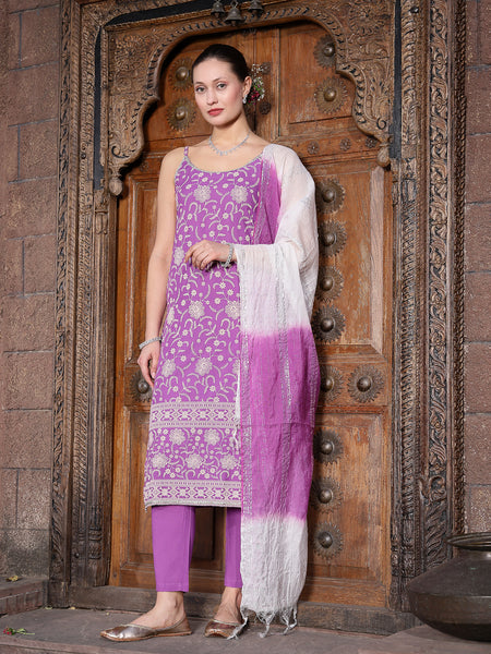 Stylum Women's Floral Printed Rayon Straight Kurta Pant Dupatta Set (KPDASTRO)