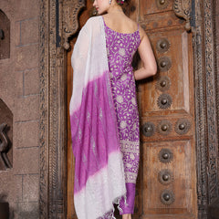 Stylum Women's Floral Printed Rayon Straight Kurta Pant Dupatta Set (KPDASTRO)