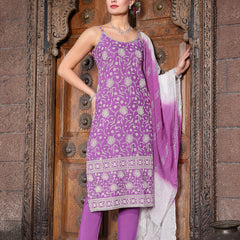 Stylum Women's Floral Printed Rayon Straight Kurta Pant Dupatta Set (KPDASTRO)