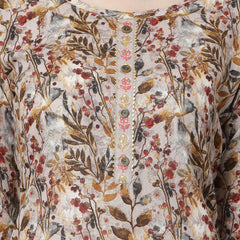 Stylum Women's Floral Printed Cotton Blend Straight Kurta Pant Dupatta Set (KPDBEIGEDANGAL)