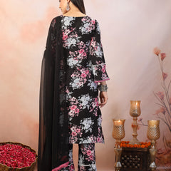 Stylum Women's Black Printed Italian Crush Straight Kurta Pant Dupatta Set (KPDBLACKBUNK)