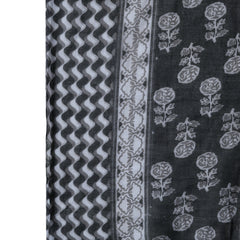 Stylum Women's Black Floral Printed Cotton A-Line Kurta Pant Dupatta Set (KPDBLACKGLORY)