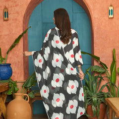 Stylum Women's Black Floral Printed Rayon A-Line Kurta Pant Dupatta Set (KPDBLACKHUREN)