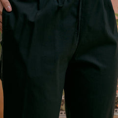 Stylum Women's Black Solid Cotton A-Line Kurta Pant Dupatta Set (KPDBLACKLIFAFA)