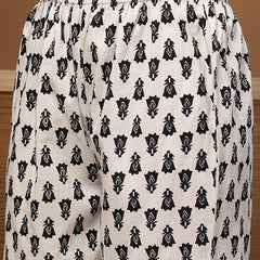 Stylum Women's Black Ethnic Motif Printed Cotton Straight Kurta Palazzo Dupatta Set (KPDBLACKROSHAN)