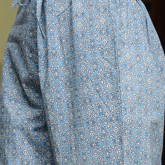 Stylum Women's Blue Ethnic Printed & Embroidered Cotton Anarkali Kurta Pant Dupatta Set (KPDBLUEALORA)