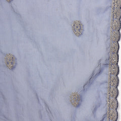 Stylum Women's Blue Bandhani Print & Embroidered Muslin Straight Kurta Pant Dupatta Set (KPDBLUEBANNO)