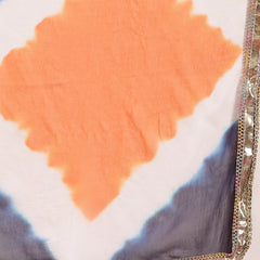 Stylum Women's Blue Bandhej Printed & Embroidered Crepe Flared Kurta Palazzo Dupatta Set (KPDBLUEBOONDI)