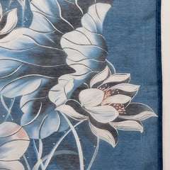 Stylum Women's Blue Floral Printed Chanderi Silk Straight Kurta Pant Dupatta Set (KPDBLUEOKHLA)