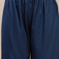 Stylum Women's Blue Solid Rayon A-Line Kurta Palazzo Dupatta Set (KPDBLUEOMNI)