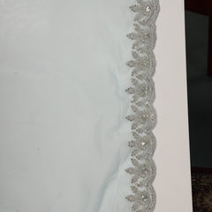 Stylum Women's Blue Solid & Embroidered Velvet Straight Kurta Pant Dupatta Set (KPDBLUESIMAR)