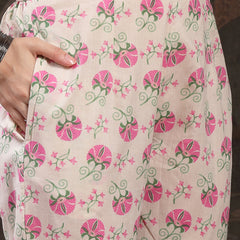 Stylum Women's Blush Floral Printed Cotton Straight Kurta Pant Dupatta Set (KPDBLUSHBRITTY)
