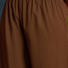 Stylum Women's Brown Bandhej Printed Cotton Straight Kurta Pant Dupatta Set (KPDBROWNDIRAM)