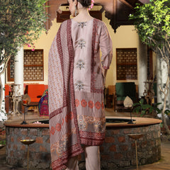 Stylum Women's Brown Printed & Embroidered Satin Straight Kurta Pant Dupatta Set (KPDBROWNEVA)