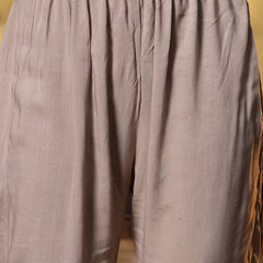 Stylum Women's Brown Printed & Embroidered Satin Straight Kurta Pant Dupatta Set (KPDBROWNEVA)