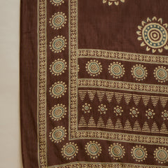 Stylum Women's Brown Solid & Embroidered Cotton A-Line Kurta Pant Dupatta Set (KPDBROWNKAMYA)
