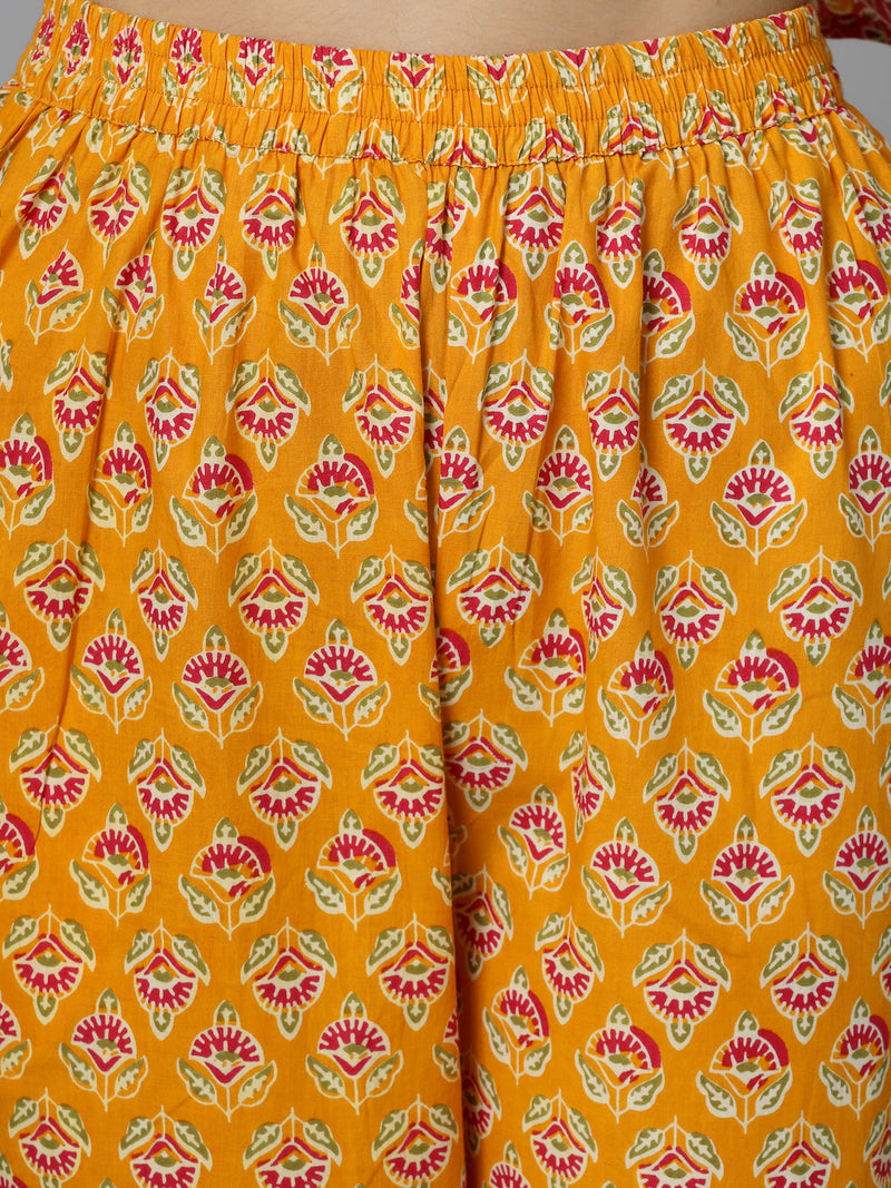 Stylum Women's Floral Printed Cotton Straight Kurta Pant Dupatta Set (KPDCHAMELI)
