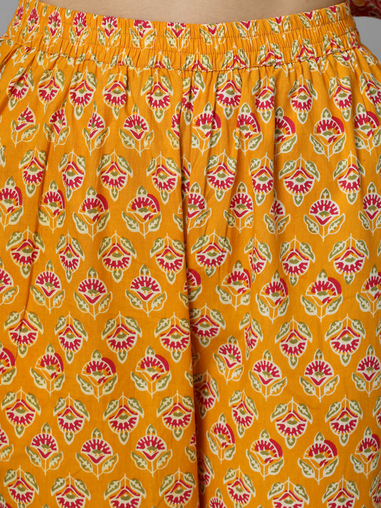 Stylum Women's Floral Printed Cotton Straight Kurta Pant Dupatta Set (KPDCHAMELI)