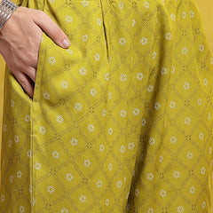 Stylum Women's Printed & Embellished Cotton Straight Kurta Pant Dupatta Set (KPDCORNDRIVE)