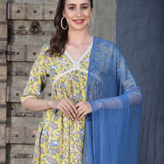 Stylum Women's Floral Printed Kurta Palazzo Dupatta Set (KPDDELLA)