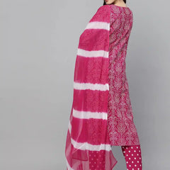 Stylum Women's Bandhej Printed Rayon Kurta Pant Dupatta Set (KPDGEMLEMON)