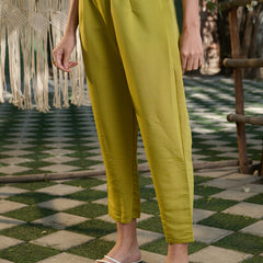 Stylum Women's Green Embroidered Silk Blend Straight Kurta Pant Dupatta Set (KPDGREENLAFING)