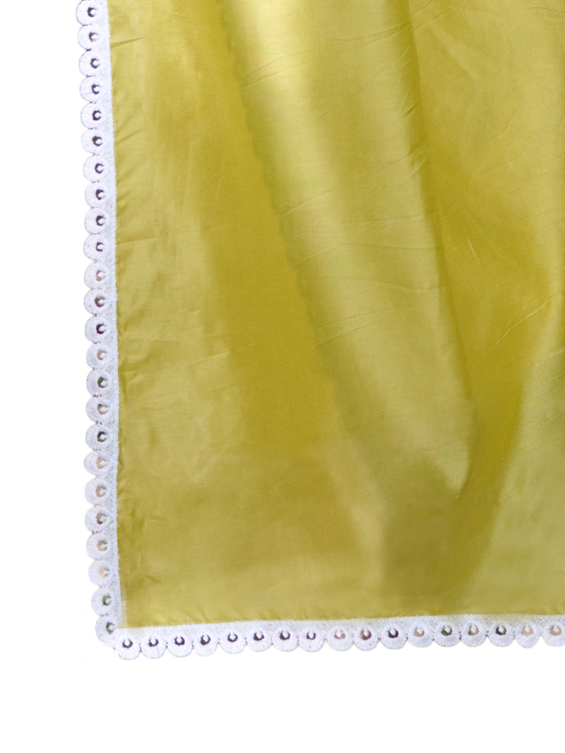 Stylum Women's Green Embroidered Silk Blend Straight Kurta Pant Dupatta Set (KPDGREENLAFING)