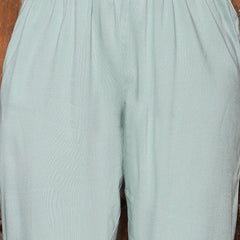 Stylum Women's Solid Rayon A-Line Kurta Pant Dupatta Set (KPDGREENMEGHA)