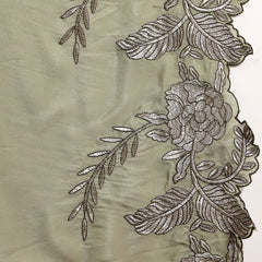 Stylum Women's Green Solid & Embroidered Silk Blend Flared Kurta Pant Dupatta Set (KPDGREENNITYA)