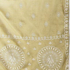 Stylum Women's Green Ethnic Printed & Embroidered Cotton Flared Kurta Palazzo Dupatta Set (KPDGREENPANNU)