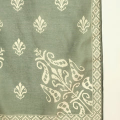 Stylum Women's Green Ikkat Printed Chanderi Straight Kurta Pant Dupatta Set (KPDGREENROCHAK)