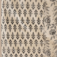 Stylum Women's Grey Floral Printed Cotton Straight Kurta Pant Dupatta Set (KPDGREYJUNG)