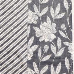 Stylum Women's Grey Floral Printed Cotton Ankarkali Kurta Pant Dupatta Set (KPDGREYLIKIR)