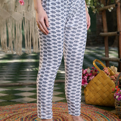 Stylum Women's Grey Floral Printed Cotton A-Line Kurta Pant Dupatta Set (KPDGREYMORINGA)