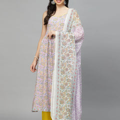 Stylum Women's Paisley Printed Rayon Kurta Pant Dupatta set (KPDHAZEL)