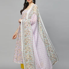 Stylum Women's Paisley Printed Rayon Kurta Pant Dupatta set (KPDHAZEL)