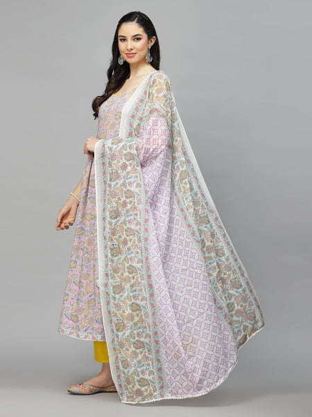 Stylum Women's Paisley Printed Rayon Kurta Pant Dupatta set (KPDHAZEL)