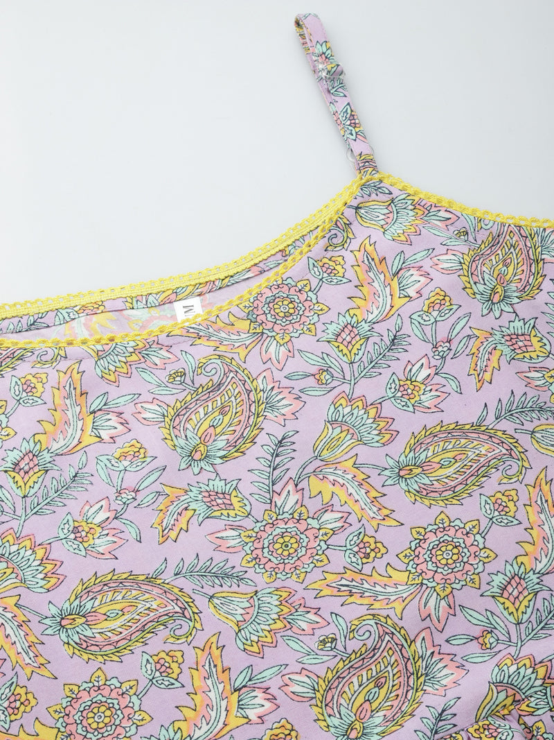 Stylum Women's Paisley Printed Rayon Kurta Pant Dupatta set (KPDHAZEL)