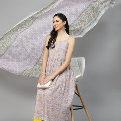 Stylum Women's Paisley Printed Rayon Kurta Pant Dupatta set (KPDHAZEL)