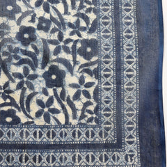 Stylum Women's Indigo Blue Printed & Embroidered A-Line Cotton Kurta Pant Dupatta Set (KPDINDIGOAPPY)