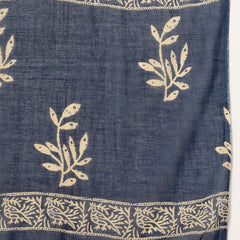 Stylum Women's Plus Size Blue Floral Printed Cotton Anarkali Kurta Pant Dupatta Set (KPDINDIGOOMANPLUS)