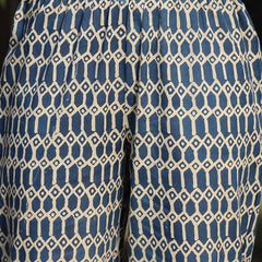 Stylum Women's Blue Floral Printed Cotton Anarkali Kurta Pant Dupatta Set (KPDINDIGOOMAN)