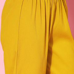 Yellow Naira cut Kurta Pant Dupatta Set