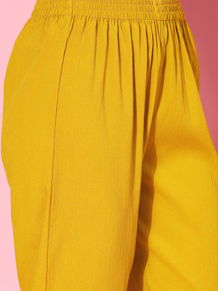 Yellow Naira cut Kurta Pant Dupatta Set