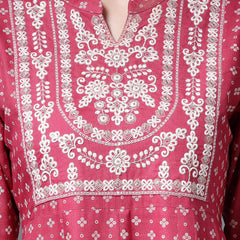 Stylum Women's Bandhej Printed & Embroidered Rayon Anarkali Kurta Pant Dupatta Set (KPDKALPA)